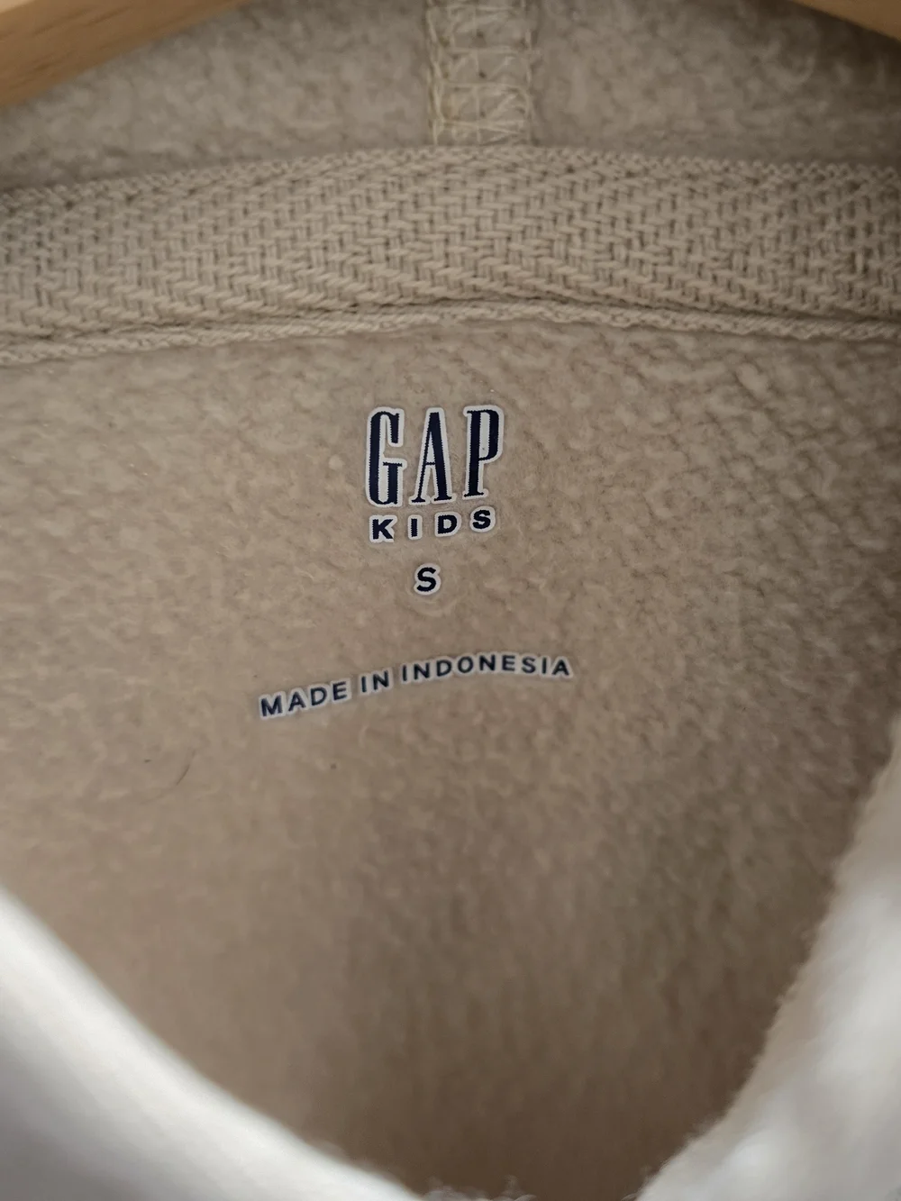 GAP Kids Hooded Pullover Sweatshirt Beige with Minor Flaw.